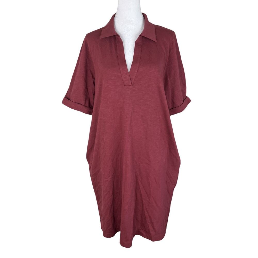 Boden Tilda Jersey T-Shirt Dress Rich Chestnut Coastal Minimalist Size 12R NWT - Picture 3 of 9